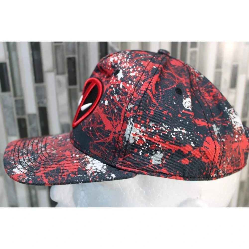 Marvel Deadpool Hat Adjustable Snapback‎ Black Red